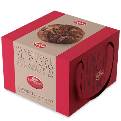 Panettone al cacao con gocce di cioccolato nero